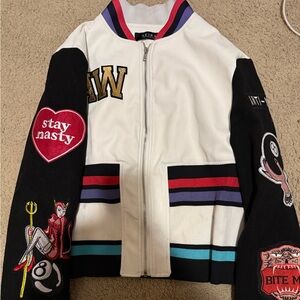 AKIRA Red and Black Collar Jacket